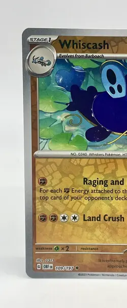 Whiscash 109/197 Reverse Holo Obsidian Flames SV03 Pokemon TCG Mint Unplayed - Image 3