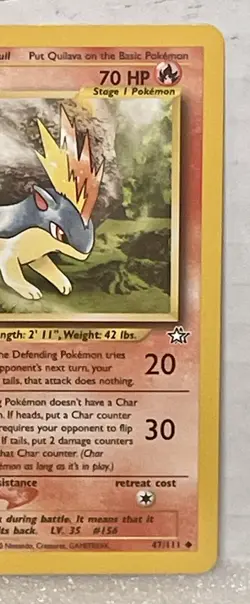 Quilava 47/111 Pokemon WOTC Non Halo Neo Genesis 2000 Vintage NM - Image 3