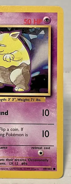 1999 Pokemon TCG Base Set #49/102 Drowzee Unlimited Non-Holo - Image 3