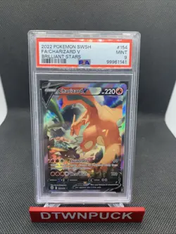 PSA 9 Charizard V #154 Alternate Full Art 2022 Pokemon SwSh Brilliant Stars MINT - Image 1