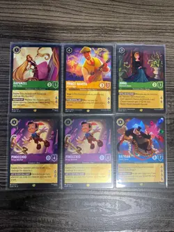 Disney Lorcana - 6 Card Legendary Lot - Rapunzel, Anna, Pinocchio (COLD FOIL), . - Image 1