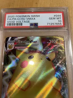 2020 Pokemon SWSH Vivid Voltage Pikachu VMAX Full Art Card 044/185 PSA 10 - Image 4