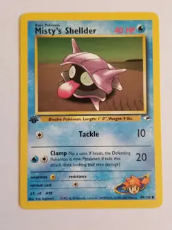 MISTY'S SHELLDER 89/132 1st Edition Gym Heroes WOTC Pokemon Card Near Mint - Image 1