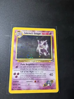 Pokemon Vintage Sabrina’s Gengar Ultra Rare Card Halo Big Swirl Near Mint - Image 1