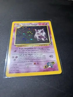 Pokemon Vintage Sabrina’s Gengar Ultra Rare Card Halo Big Swirl Near Mint - Image 2