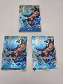 Lot 3 One Piece Card Game Marco PRB02 SR English - Image 1