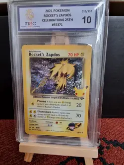 Rocket's Zapdos 15/132 Celebrations Holo Pokemon Card - MGC / PSA 10 - Gem Mint - Image 1