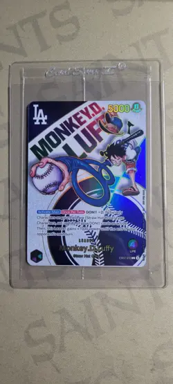 One Piece Monkey D Luffy LA Dodgers Exclusive Promo Leader Card SEALED - Image 1