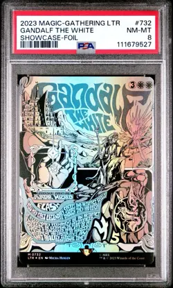 PSA 8 FOIL Gandalf the White Poster 0732 M Borderless, MTG LotR - Image 1