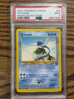 2002 Pokemon Black Star Promo # 48 Articuno PSA 9 **Pokemon League Promo** - Image 1