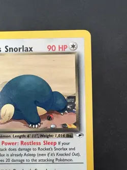 Pokemon TCG Vintage Rocket’s Snorlax Non Holo Rare 33/132 Gym Heroes WotC - Image 3
