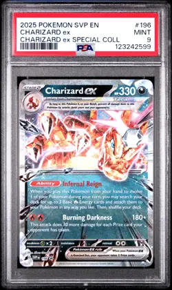 2025 POKEMON SVP EN-SV BLACK STAR PROMO #196 CHARIZARD EX PSA 9 - Image 1