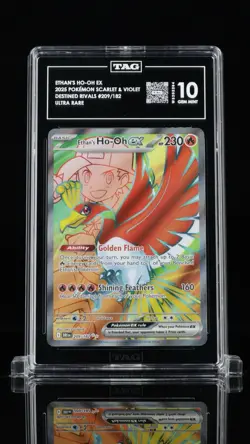 2025 POKEMON DRI EN-DESTINED RIVALS ULTRA RARE #209 ETHAN'S HO-OH EX PSA 10 - Image 1