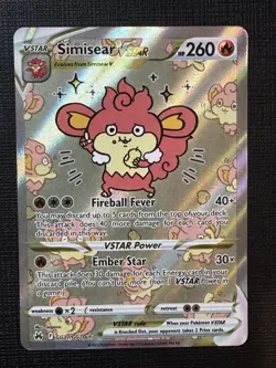Pokemon TCG Simisear VSTAR Galarian Gallery GG37/GG70 Near Mint Condition - Image 1