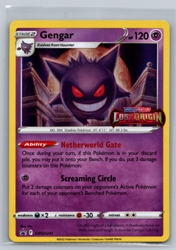 Pokemon Gengar - SWSH241 - Black Star Promo - Lost Origin Prerelease STAMP NM 03 - Image 1
