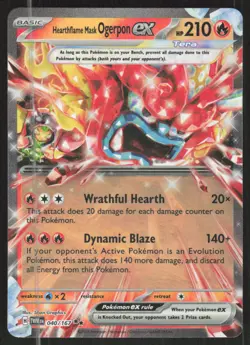 Pokemon TCG SV: Twilight Masquerade #040/167 Hearthflame Mask Ogerpon ex NM - Image 1
