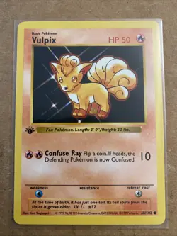 Pokemon TCG Vulpix Base Set 68/102 1st Edition Never Played Near Mint - Image 1