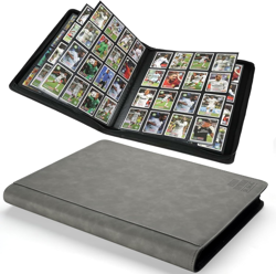 Ringless Trading Card Binder - 1024 Capacity, 16 Pockets per Page, Gray - Image 1