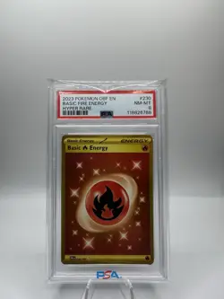 Pokemon Basic Fire Energy Hyper Rare Card #230/197 Obsidian Flames PSA 8 - Image 1