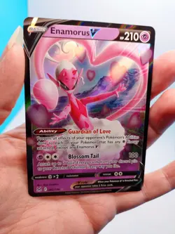 Enamorus V 082/196 Holo Ultra Rare Lost Origins Pokemon Card NM Fresh Pull - Image 5