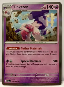 Tinkaton 105/193 - Paldea Evolved - Holo Rare - Pokemon Card TCG - Image 1