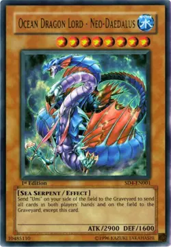 Ocean Dragon Lord - Neo-Daedalus SD4-EN001 1st Edition ULTRA RARE YuGiOh Card - Image 1