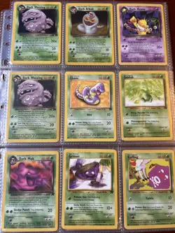 Pokemon TCG 1999 Team Rocket Dark Arbok Weezing Holo 24 Card Bundle Vintage Set - Image 1