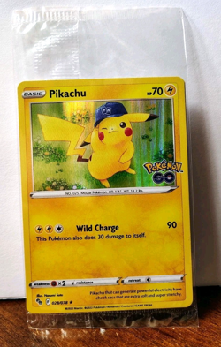 POKEMON PIKACHU 028/078 HOLO RARE POKEMON GO STORE PROMO CARD SEALED - Image 1