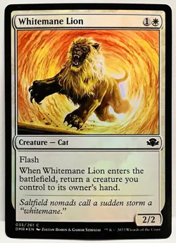 Whitemane Lion -#35-MTG-Dominaria Remastered -FOIL-NM - Image 1