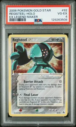 2006 Pokemon Registeel Gold Star EX Legend Maker Holo Rare #92 PSA 4 - Image 1