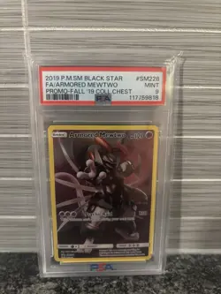 PSA 9 POKEMON ARMORED MEWTWO SM228 BLACK STAR PROMO - Fall 2019 Collector Chest - Image 1