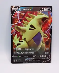 Tyranitar V 158/264 Holo Ultra Rare Pokemon Fusion Strike NM Fresh Pull - Image 1