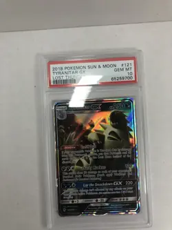 Pokemon 2018 Sun & Moon Lost Thunder Tyranitar GX PSA 10 LOW POP - Image 1