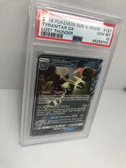 Pokemon 2018 Sun & Moon Lost Thunder Tyranitar GX PSA 10 LOW POP - Image 4