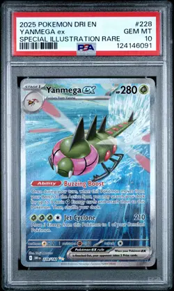 2025 POKEMON DRI EN-DESTINED RIVALS SPECIAL ILLUSTRATION RARE YANMEGA EX PSA 10 - Image 1
