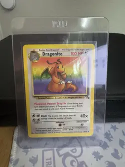 Pokemon TCG Dragonite 19/62 Fossil Non-Holo Rare Card LP Condition - Image 1