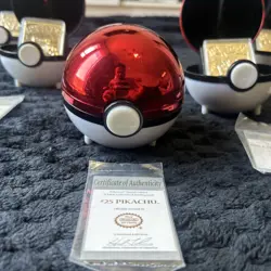 (Set of 5) 1999 23k Gold Plated Pokemon Cards Pikachu Charizard COA Poke Ball - Image 5