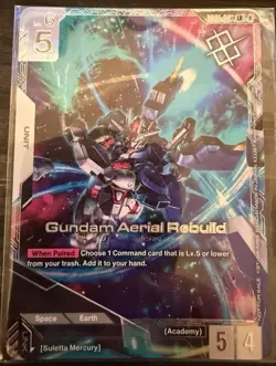 Gundam Newtype Challenge Winner Card Aerial Rebuild Alt Promo GD01-067 - Image 1