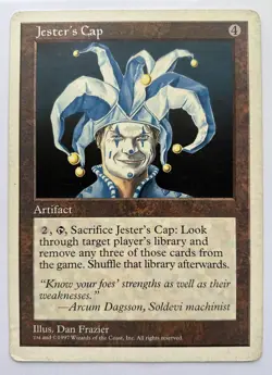 JESTER'S CAP PROMO CARD Giant 6" x 9" Oversize Magic The Gathering mtg VTG 1997 - Image 1