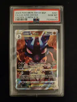 PSA 10 Lucario VSTAR SWSH291 Crown Zenith Black Star Promo Pokemon Card GEM MINT - Image 1
