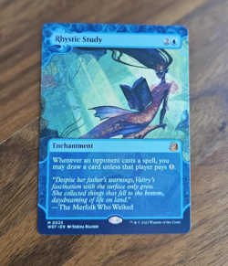Rhystic Study - BORDERLESS SHOWCASE - NM - MTG - Image 1