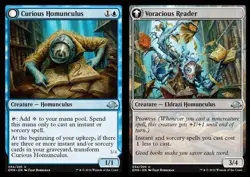 MTG Curious Homunculus // Voracious Reader - Foil, Eldritch Moon, Moderately Pla - Image 1