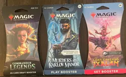 3 BOOSTER PKS MAGIC THE GATHERING COMMANDER LEGENDS LOST CAVERNS KARLOV MANOR - Image 1