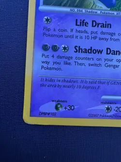 2007 Pokemon Diamond & Pearl Base Set Gengar 27/130 Regular Non-Holo Rare MP - Image 4