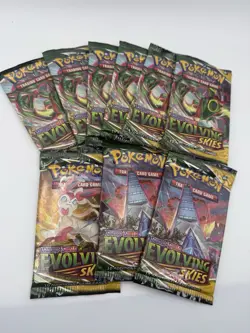 Pokemon SEALED Packs LOT of 9 Evolving Skies Sword & Shield TCG - Image 1