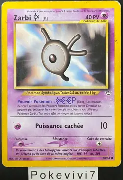 Carte Pokemon ZARBI K 58/64 Commune NEO REVELATION Wizards FR OCCASION - Image 1