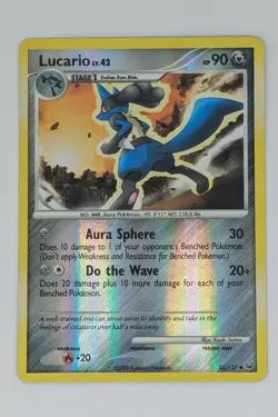 Lucario 53/127 Platinum Reverse Holo Uncommon Pokemon NM - Image 1