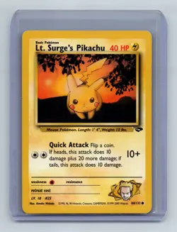 Lt. Surge's Pikachu 84/132 Pokemon TCG Gym Challenge Unlimited VLP - Image 1