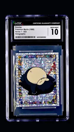 Pokemon 1998 Snorlax Holo Prism Merlin Series 1 #S22 CGC 10 Gem Mint Graded Slab - Image 1