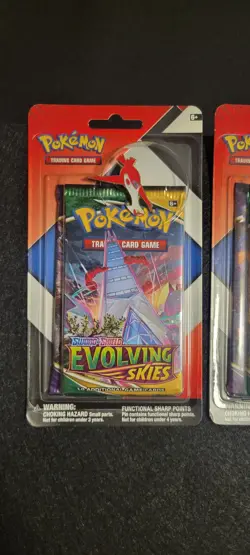 2x Pokemon Evolving Skies & Chilling Reign 2 Pack Blisters & Pins SEALED Lot A - Image 2